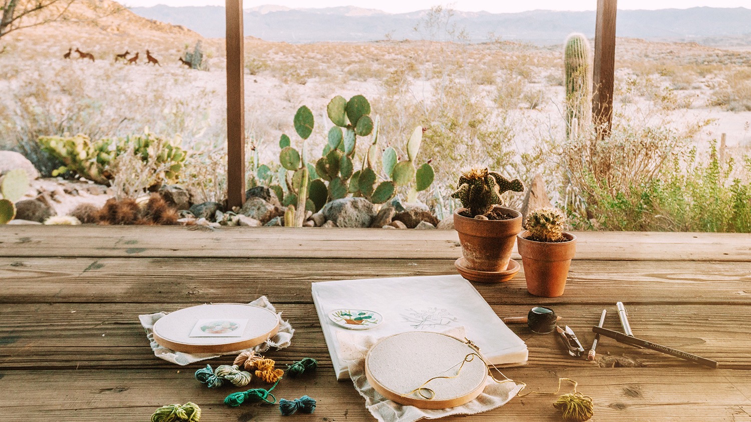 Cactus embroidery workshop with Sarah K. Benning